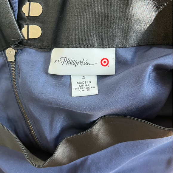 3.1 Phillip Lim for Target Navy Blue Flowy Skirt w Black Waist Lined Holiday 4 - Picture 2 of 6
